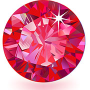 Round Red Gem Button