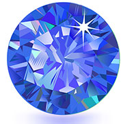 Round Blue Gem Button