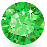 Round Green Gem Button